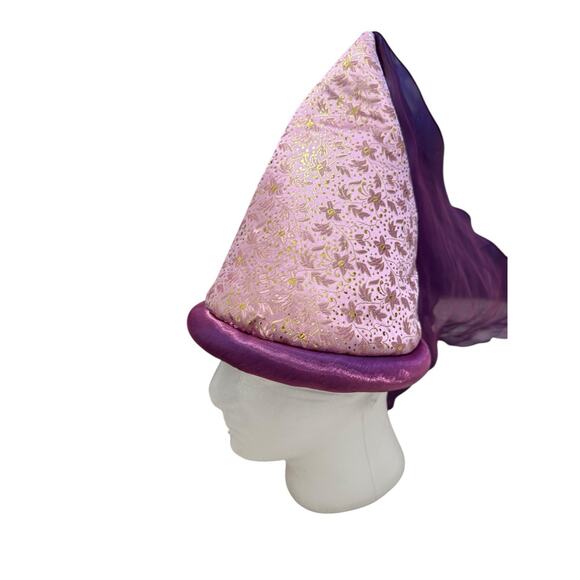 Disney Parks Rapunzel Princess Hat Adjustable Adult Pink Purple Gold Veil Braid - Picture 5 of 8